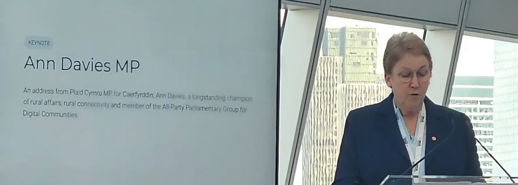 Ann Davies MP delivers the keynote address at Betterfibre Live