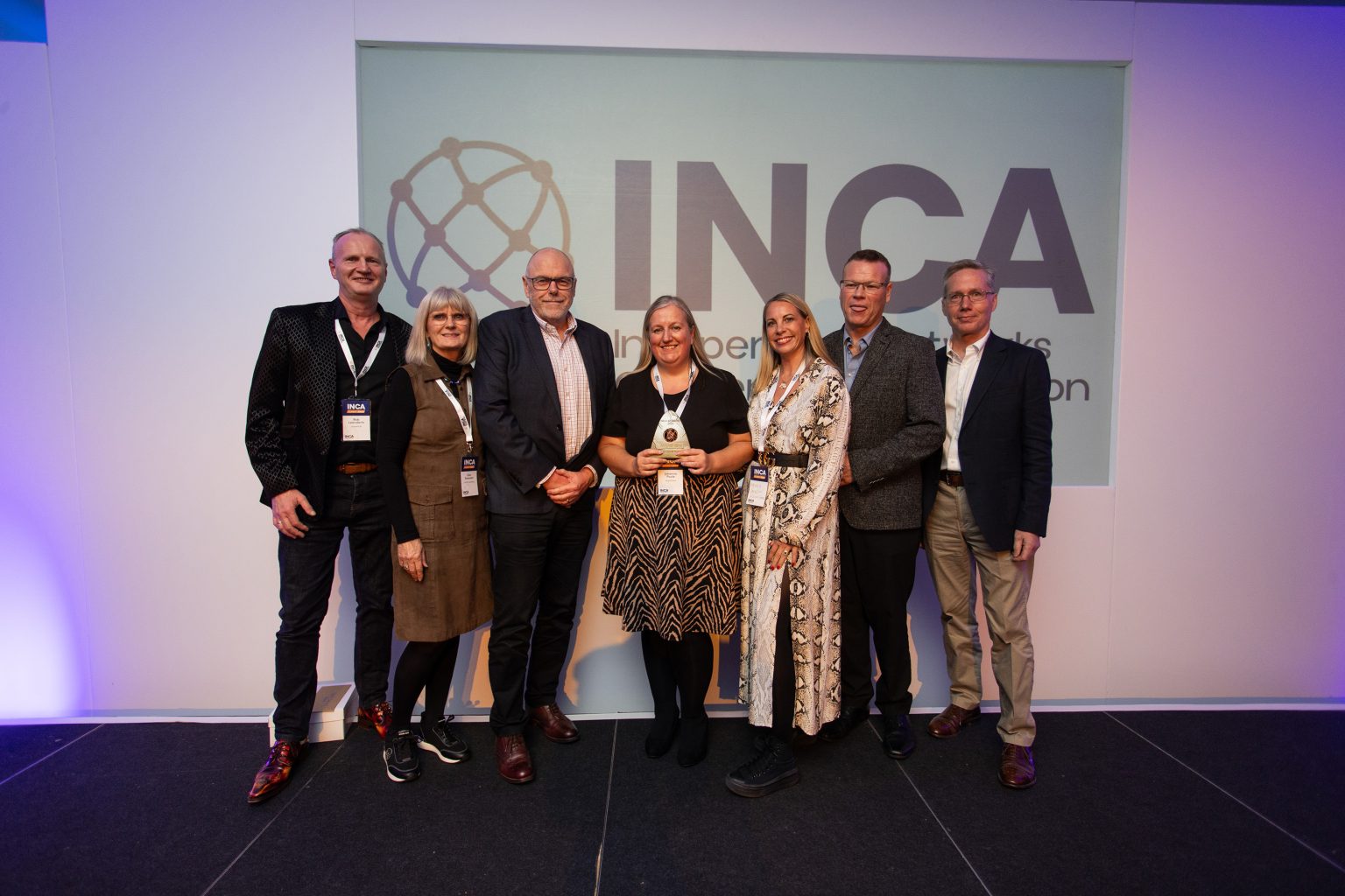 WightFibre receiving the Best Social Value award at INCA Summit 2025