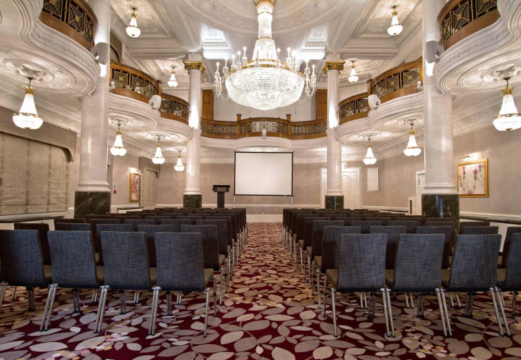 The Crystal Ballroom at St Ermin's in conference layout