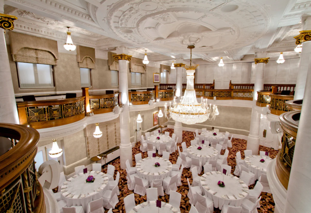 The Crystal Ballroom at St Ermin's set for the Awards Dinner